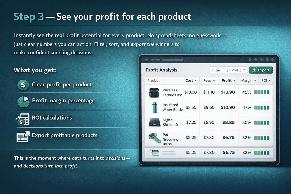 Step 3: See your profit for each product